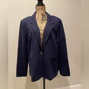 Navy One Button Jacket